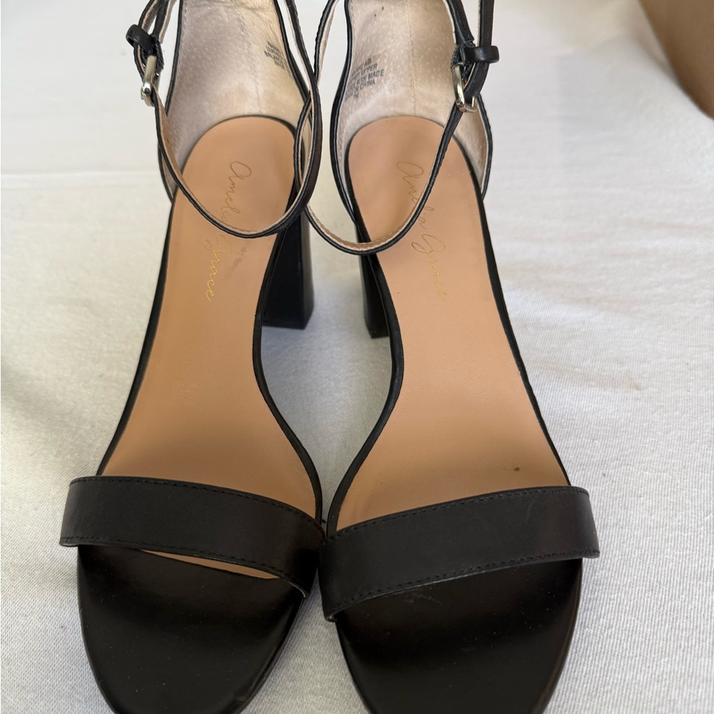 Elegant Black Medium Heel Sandals